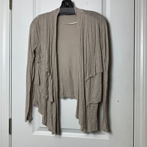 APT 9 Tan Open Front Cardigan longer in front